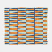 Midden-eeuwse atoomblokken, Aqua, Sinaasappel, Bla Fleece Deken (Voorkant (Horizontaal))