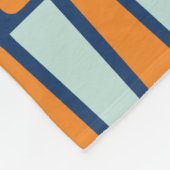 Midden-eeuwse atoomblokken, Aqua, Sinaasappel, Bla Fleece Deken (Hoek)