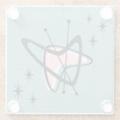 Midden-eeuwse atoomboommerken en Starbursts Glazen Onderzetter (Achterkant)