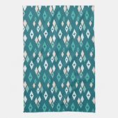 Midden-eeuwse atoomdiamanten Blauwgroen, perzik, B Theedoek (Verticaal)