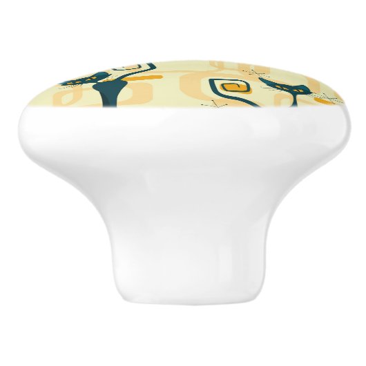 Midden-eeuwse atoomKat Drawer Knobs Keramische Knop (Zijkant)