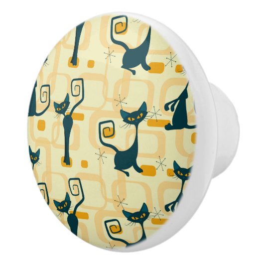 Midden-eeuwse atoomKat Drawer Knobs Keramische Knop (Rechts)