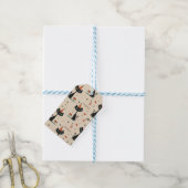 Midden-eeuwse atoomkat verjaardagsmotief Cadeaulabel (Met Touw)