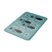 Midden-eeuwse atoomkatten met gemiddelde retro op badmat (Gekanteld)