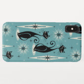 Midden-eeuwse atoomkatten met gemiddelde retro op Case-Mate iPhone case (Achterkant (horizontaal))