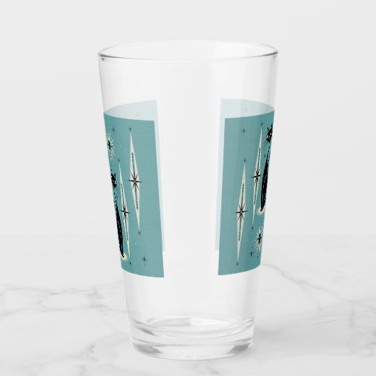 Midden-eeuwse atoomkatten met gemiddelde retro op glas (Rechts)