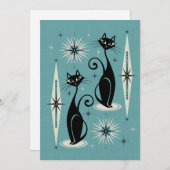 Midden-eeuwse atoomkatten met gemiddelde retro op kaart (Voorkant / Achterkant)