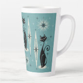 Midden-eeuwse atoomkatten met gemiddelde retro op latte mok (Rechts)