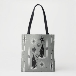 Midden-eeuwse atoomkatten met middelhoge temperatu tote bag
