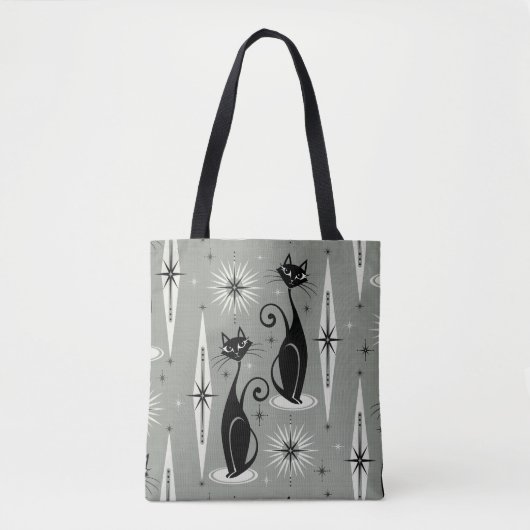 Midden-eeuwse atoomkatten met middelhoge temperatu tote bag (Voorkant)