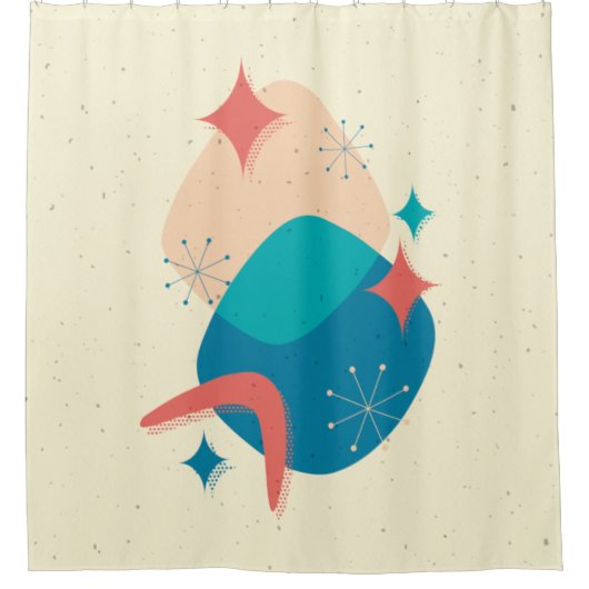 Midden-eeuwse atoomleeftijd Abstract 17 Douchegordijn (Voorkant)