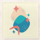 Midden-eeuwse atoomleeftijd Abstract 17 Glazen Onderzetter (Voorkant)