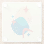 Midden-eeuwse atoomleeftijd Abstract 17 Glazen Onderzetter (Achterkant)