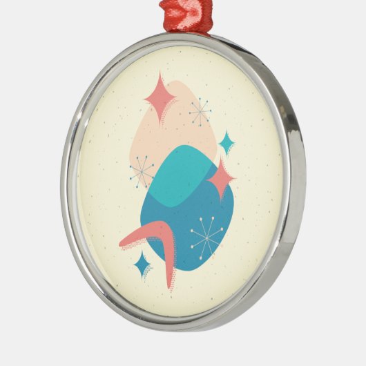 Midden-eeuwse atoomleeftijd Abstract 17 Metalen Ornament (Links)