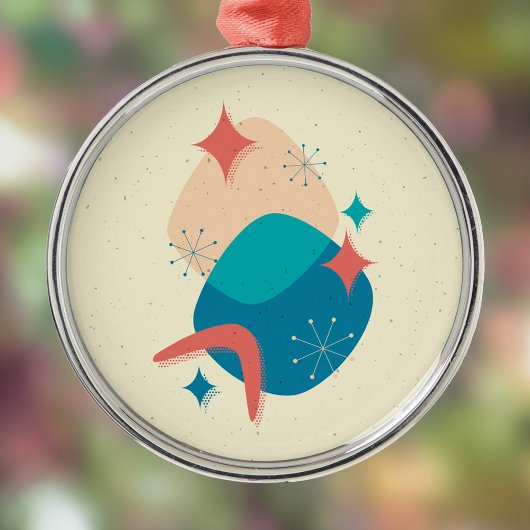 Midden-eeuwse atoomleeftijd Abstract 17 Metalen Ornament