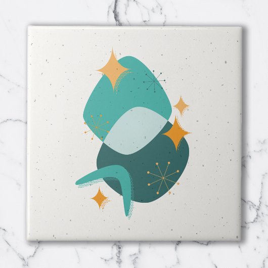 Midden-eeuwse atoomleeftijd Abstract 17 Sierkussen Tegeltje