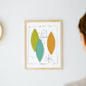 Midden-eeuwse atoomOrnamenten Modern Art Poster