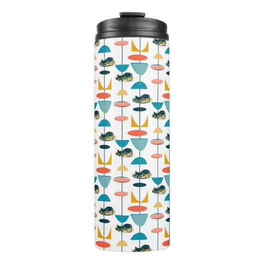 Midden-eeuwse atoompatroon Kat Thermosbeker (Voorkant)