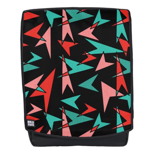 Midden-eeuwse atoompijlen zwart Aqua Sinaasappel Rugtassen (Voorkant)