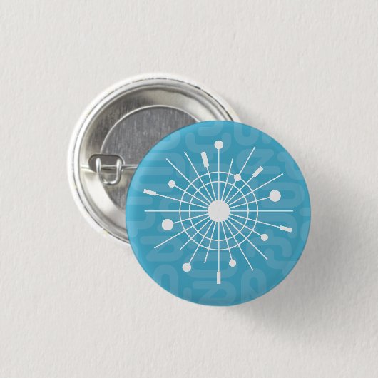 Midden-eeuwse atoomsnowflake-kerstMOD Ronde Button 3,2 Cm (Voorkant /achterkant)