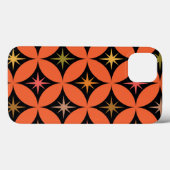 Midden-eeuwse atoomsterren op Oranje cirkels Case-Mate iPhone Case (Achterkant (horizontaal))