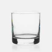 Midden-eeuwse atoomtijdperk blauwe boemerangs whisky glas (Links)