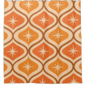 Midden-eeuwse atoomuitbarstingen op Oranje Ogee Douchegordijn (Voorkant)