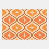 Midden-eeuwse atoomuitbarstingen op Oranje Ogee Inpakpapier Vel (Voorkant 3)