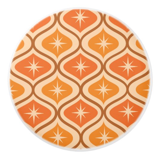 Midden-eeuwse atoomuitbarstingen op Oranje Ogee Keramische Knop (Voorkant)