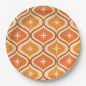 Midden-eeuwse atoomuitbarstingen op Oranje Ogee Papieren Bordje (Voorkant)