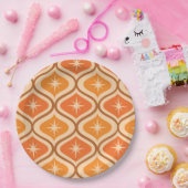 Midden-eeuwse atoomuitbarstingen op Oranje Ogee Papieren Bordje (Feest)