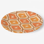 Midden-eeuwse atoomuitbarstingen op Oranje Ogee Papieren Bordje (Gekanteld)