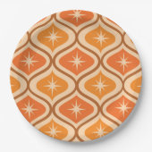 Midden-eeuwse atoomuitbarstingen op Oranje Ogee Papieren Bordje (Voorkant)