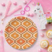 Midden-eeuwse atoomuitbarstingen op Oranje Ogee Papieren Bordje (Feest)