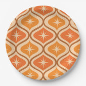 Midden-eeuwse atoomuitbarstingen op Oranje Ogee Papieren Bordje (Voorkant)