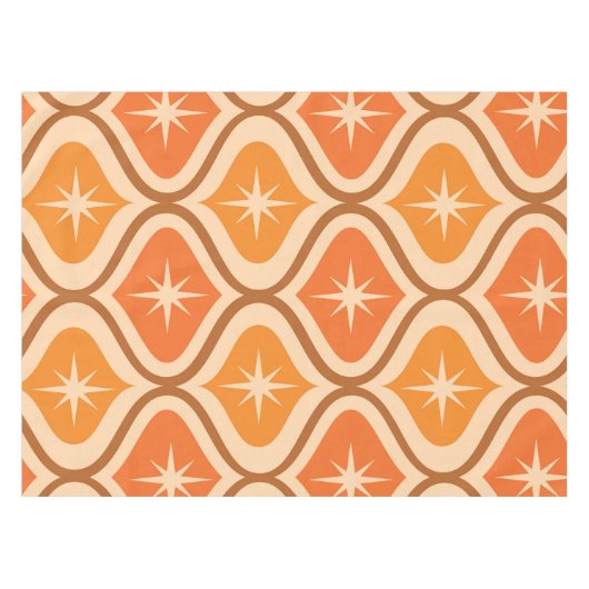 Midden-eeuwse atoomuitbarstingen op Oranje Ogee Tafelkleed (Voorkant (Horizontaal))