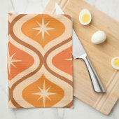 Midden-eeuwse atoomuitbarstingen op Oranje Ogee Theedoek (Quarter Fold)