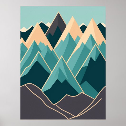 Midden-eeuwse bergen poster (Voorkant)