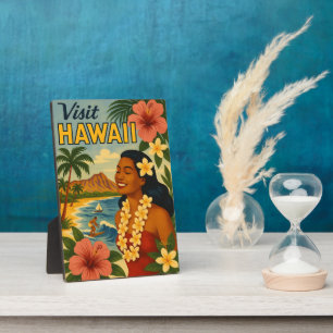 Midden eeuwse bezoek Hawaii toerisme kunst Fotoplaat