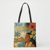 Midden eeuwse bezoek Hawaii toerisme kunst Tote Bag (Voorkant)