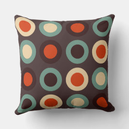 Midden-eeuwse Blauwgroen en oranje moderne Kussen