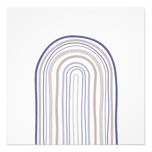 Midden eeuwse bogen - Blauw en Beige Foto Afdruk (Voorkant)