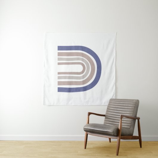 Midden Eeuwse Bogen - Blauw en Beige Wandkleed (In Situ (horizontaal))