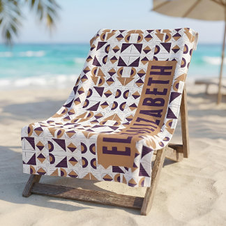 Midden-Eeuwse Boho Paarse & Mosterd Chic Aangepast Strandlaken