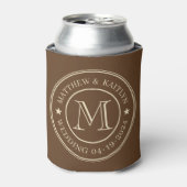 Midden-Eeuwse Bos Bruine Trouw Monogram Ster Blikjeskoeler (Blikje Voorkant)