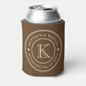 Midden-Eeuwse Bos Bruine Trouw Monogram Ster Blikjeskoeler (Blikje Achterkant)