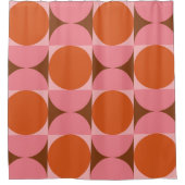 Midden-eeuwse Cirkels en Halve Cirkels Roze Sinaas Douchegordijn (Voorkant)