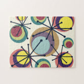 Midden-eeuwse cirkels Starbursts kleurrijk Legpuzzel (Horizontaal)