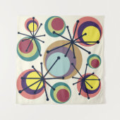 Midden-eeuwse cirkels Starbursts kleurrijk Wandkleed (Voorkant (horizontaal))