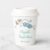 Midden-eeuwse Cocktailparty Handgeïllustreerd Unie Papieren Bekers (Achterkant)